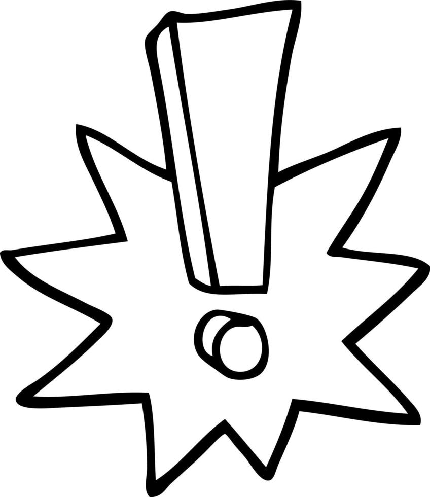 black and white cartoon exclamation mark vector