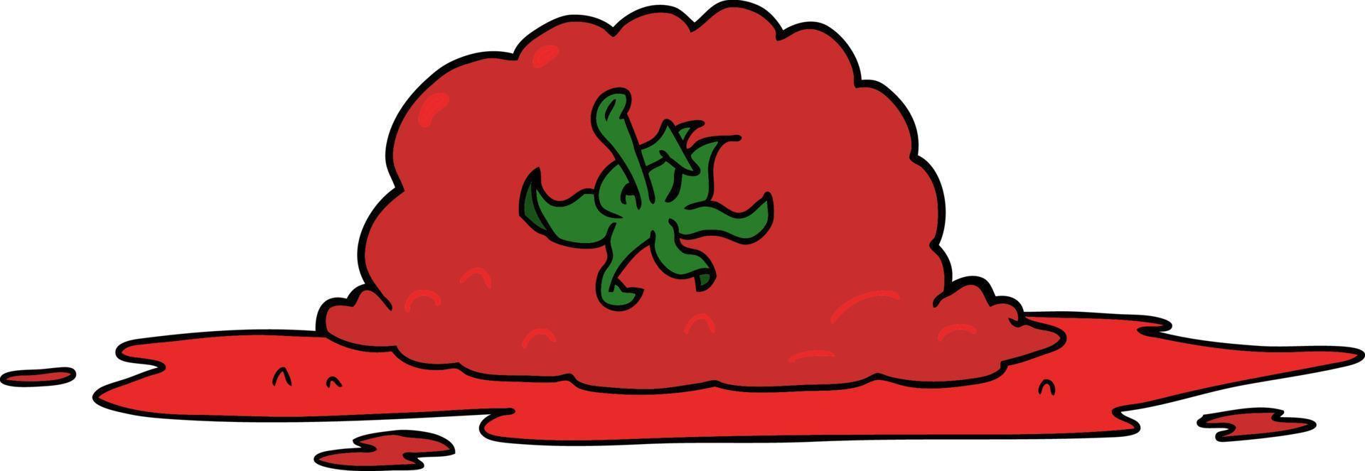 cartoon squashed tomato vector