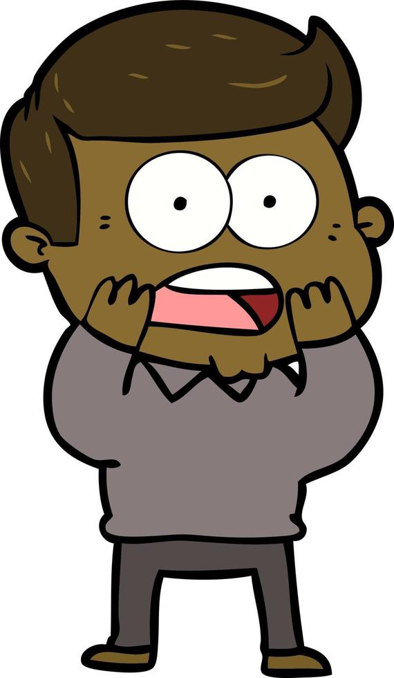 cartoon shocked man vector