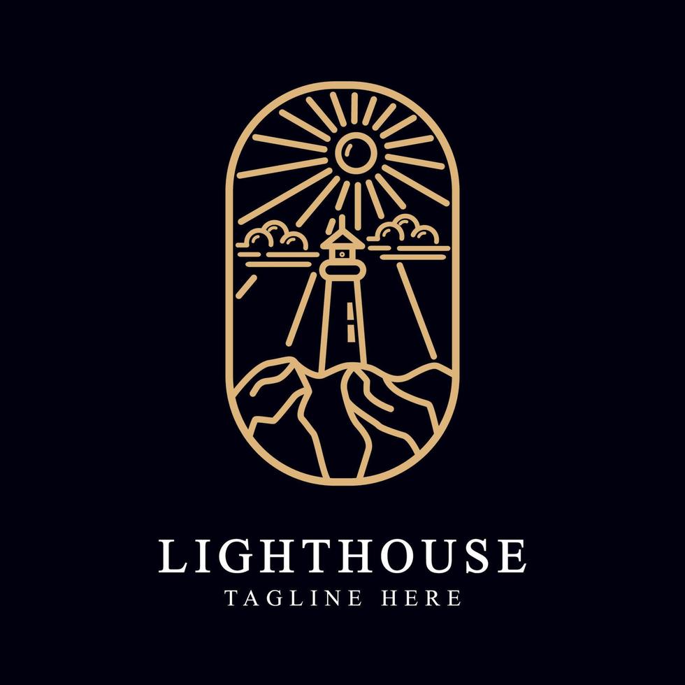 lighthouse design line art as sailor navigation isolated. navigation logo. vector