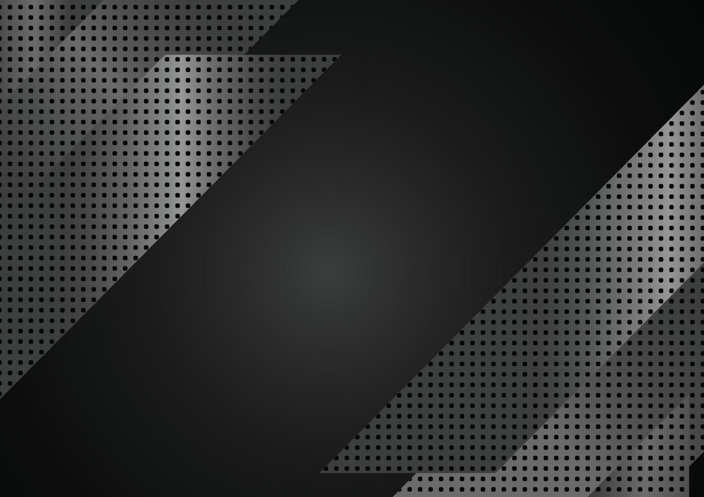 Black background textured in modern geometry. Metal texture dark color vector
