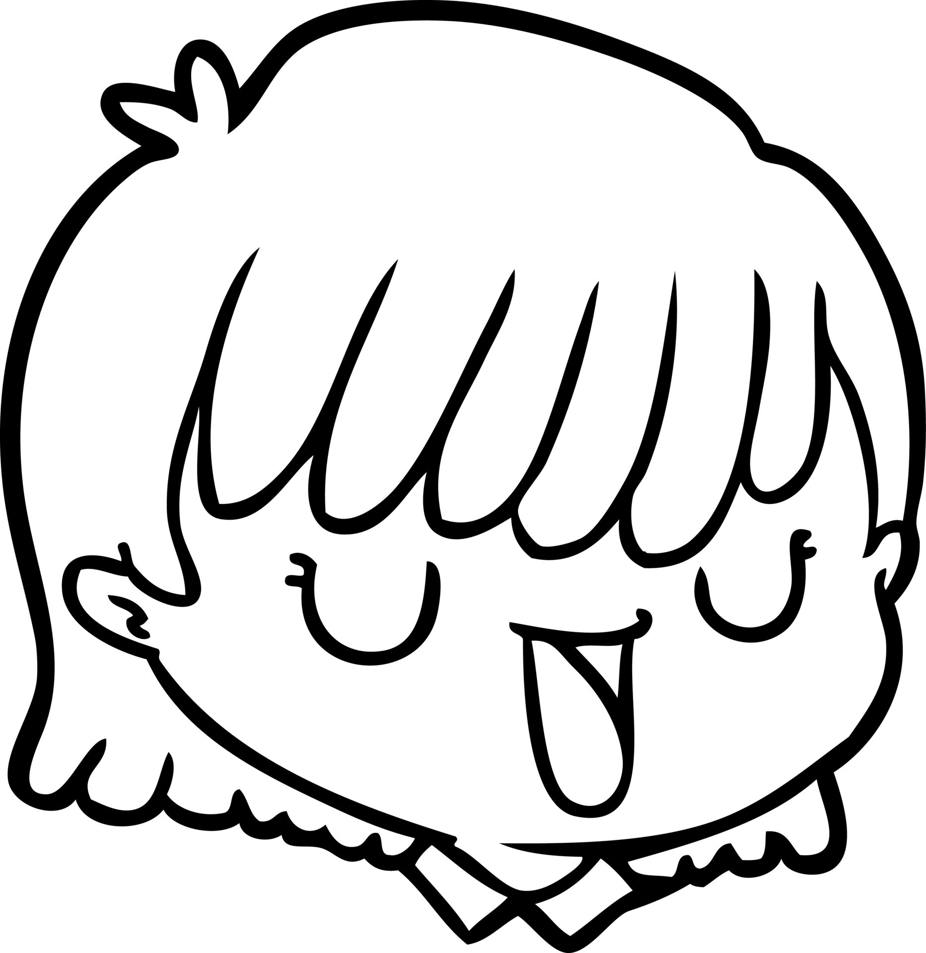 cartoon female face 12476749 Vector Art at Vecteezy