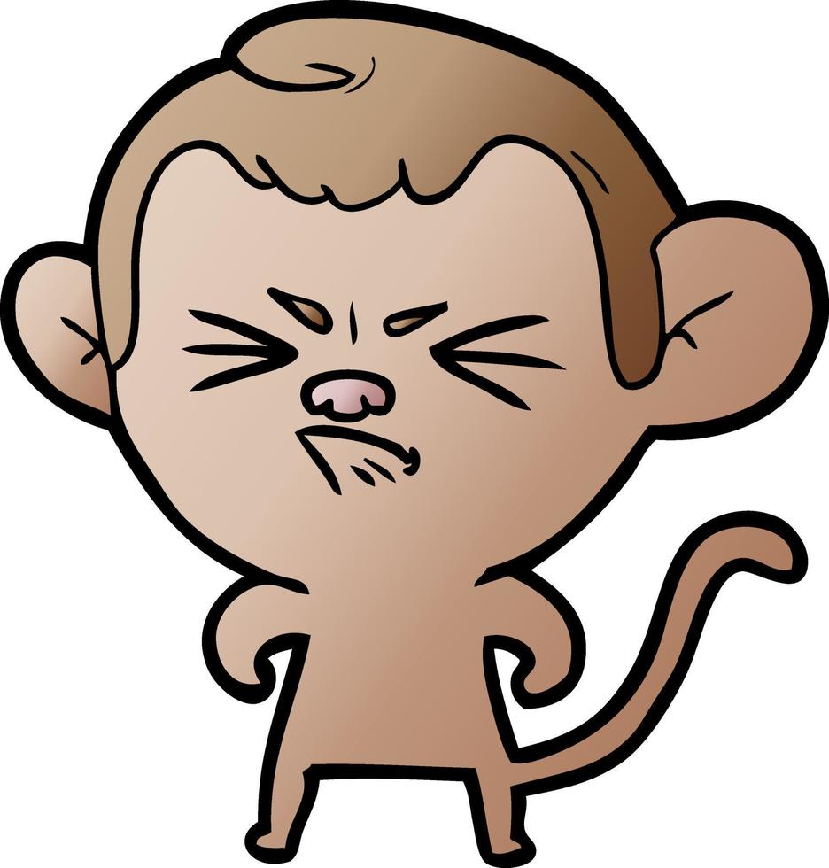 cartoon annoyed monkey vector