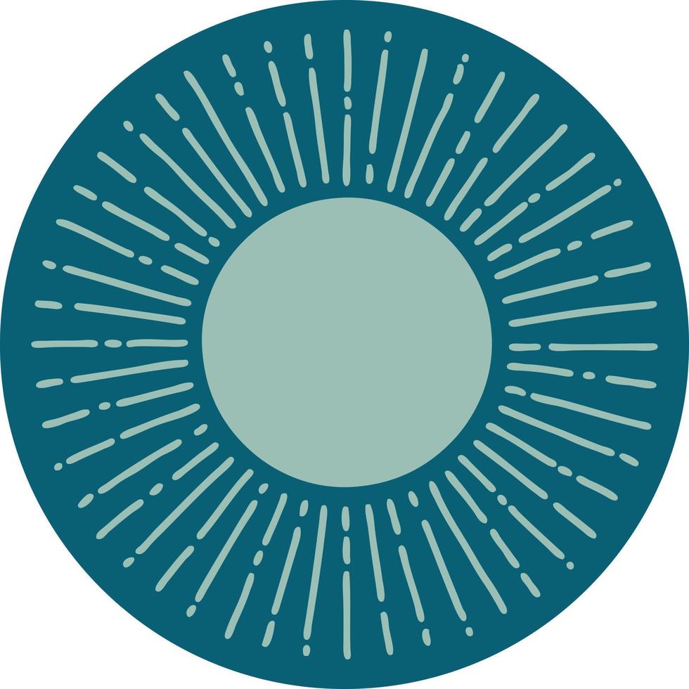 tattoo style icon of a sun vector