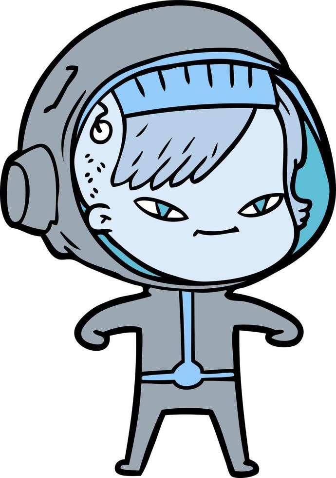 cartoon astronaut woman vector