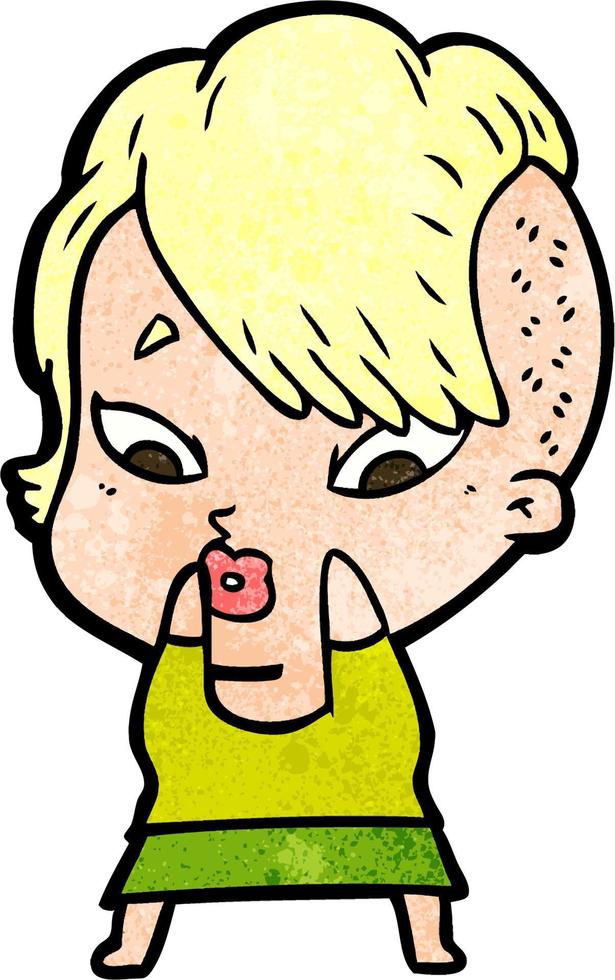 cartoon surprised girl vector
