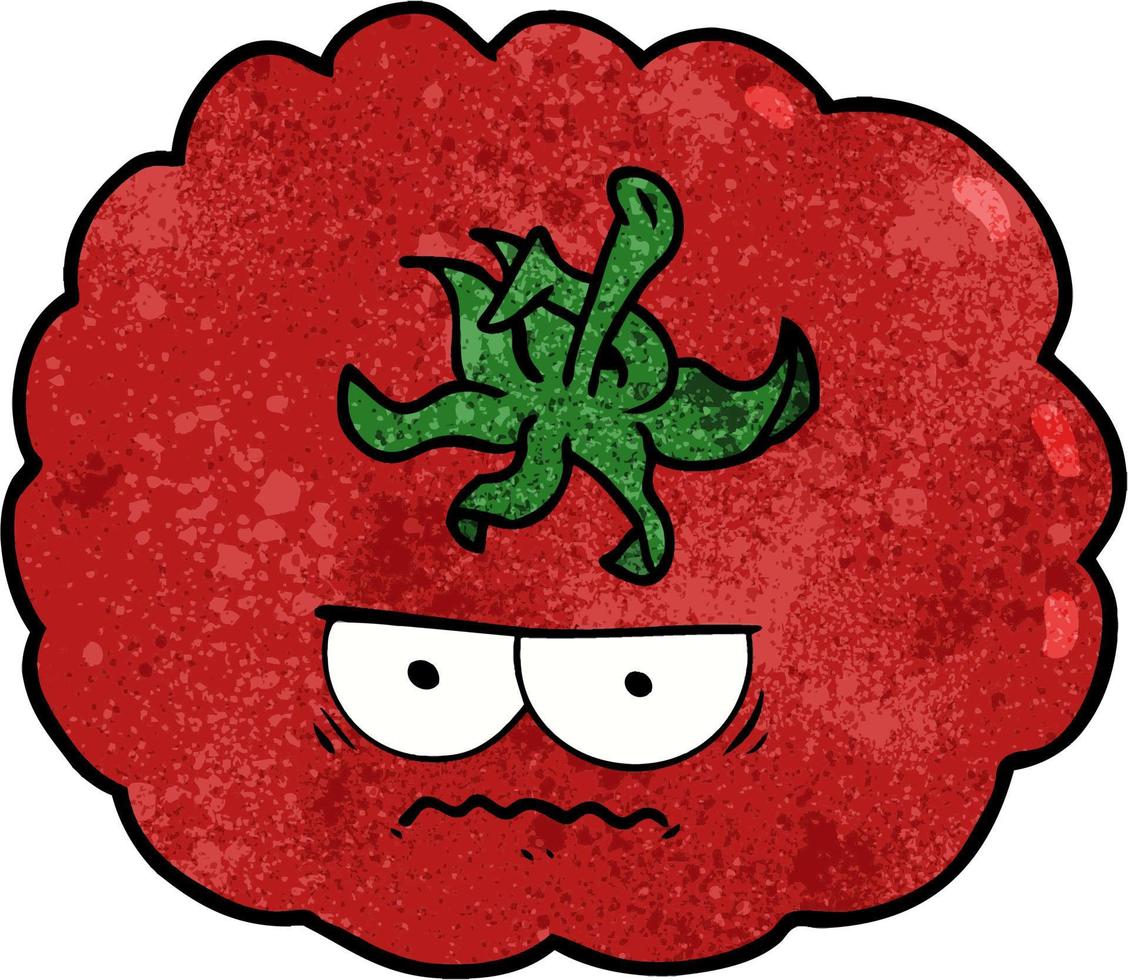 cartoon angry tomato vector