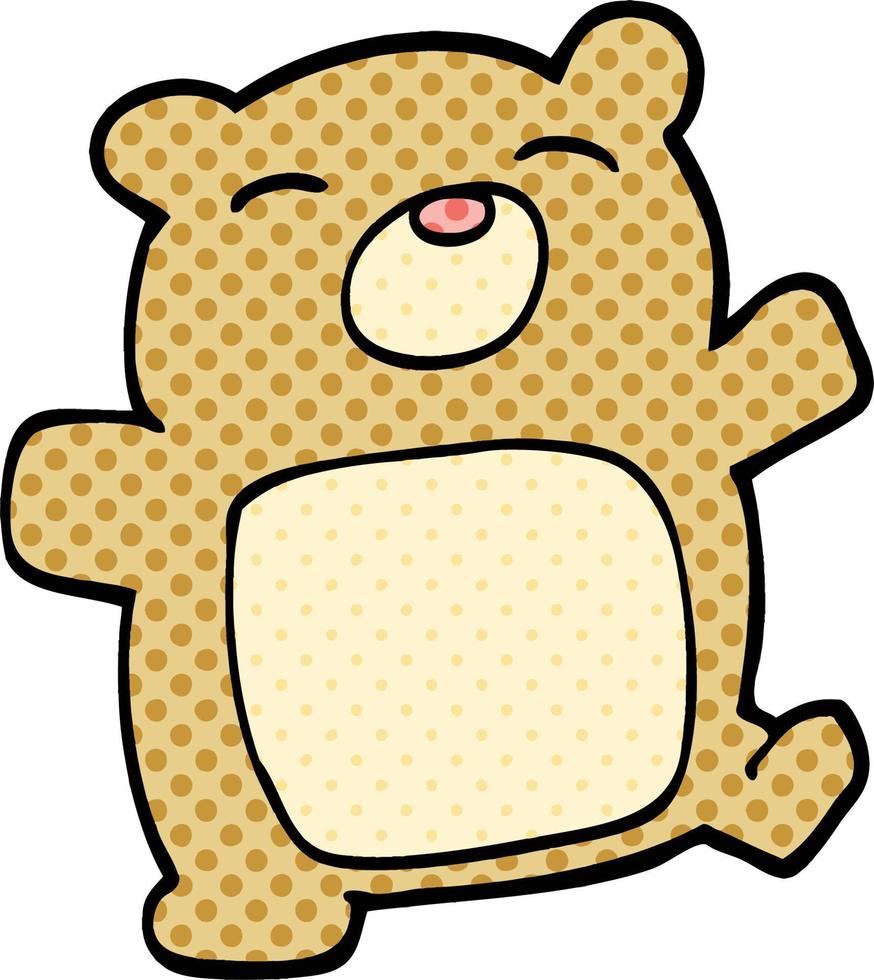comic book style cartoon teddy bear vector