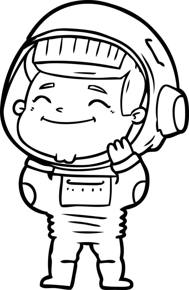 happy cartoon astronaut vector