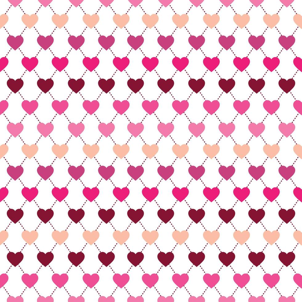 patrón de corazón rosa sin costuras y color retro para decorar estilo y fabirc vector