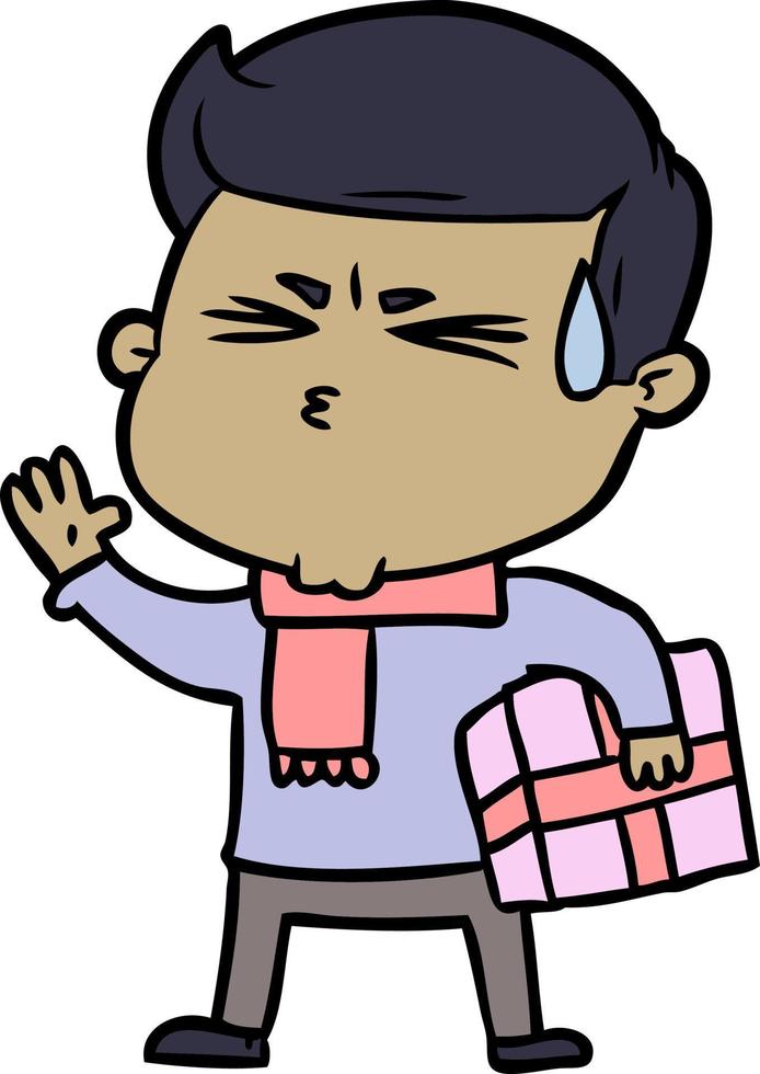cartoon man sweating vector