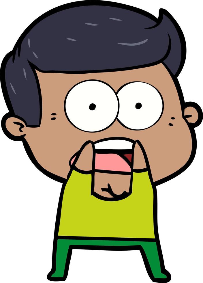 cartoon shocked man vector