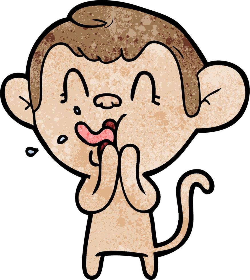 crazy cartoon monkey vector