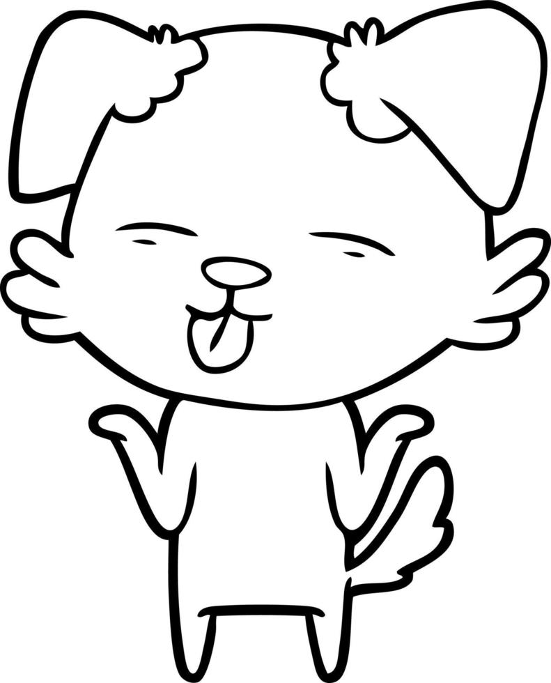 cartoon dog sticking out tongue vector