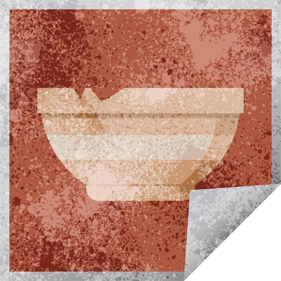 cracked bowl graphic vector illustration square sticker