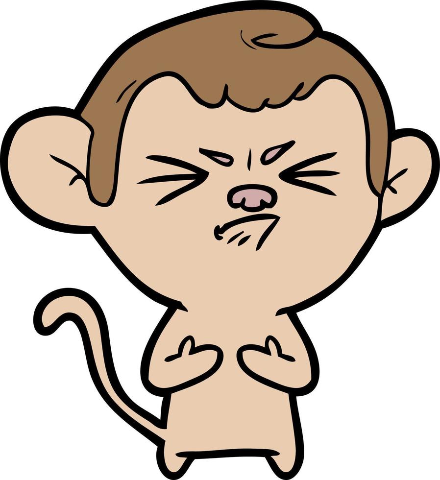 cartoon annoyed monkey vector