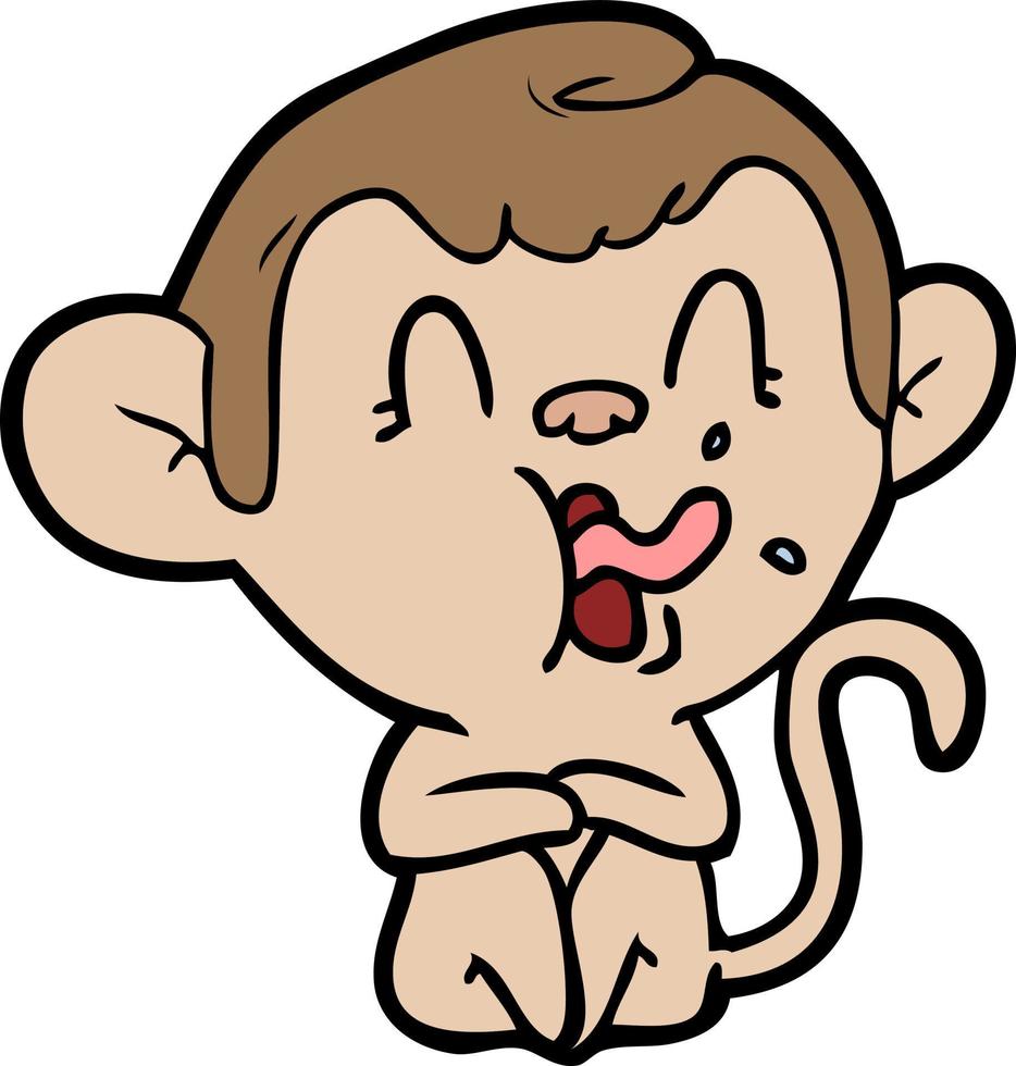 crazy cartoon monkey vector