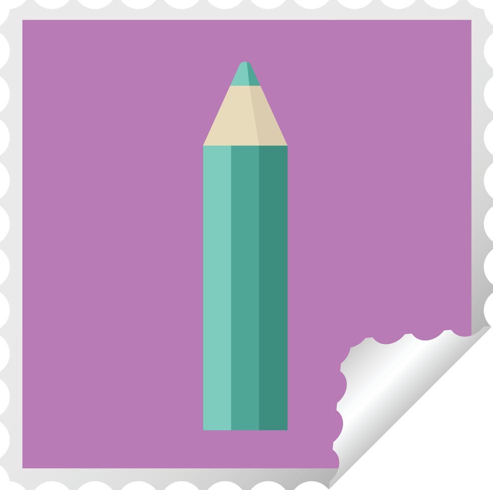green coloring pencil graphic square sticker stamp vector