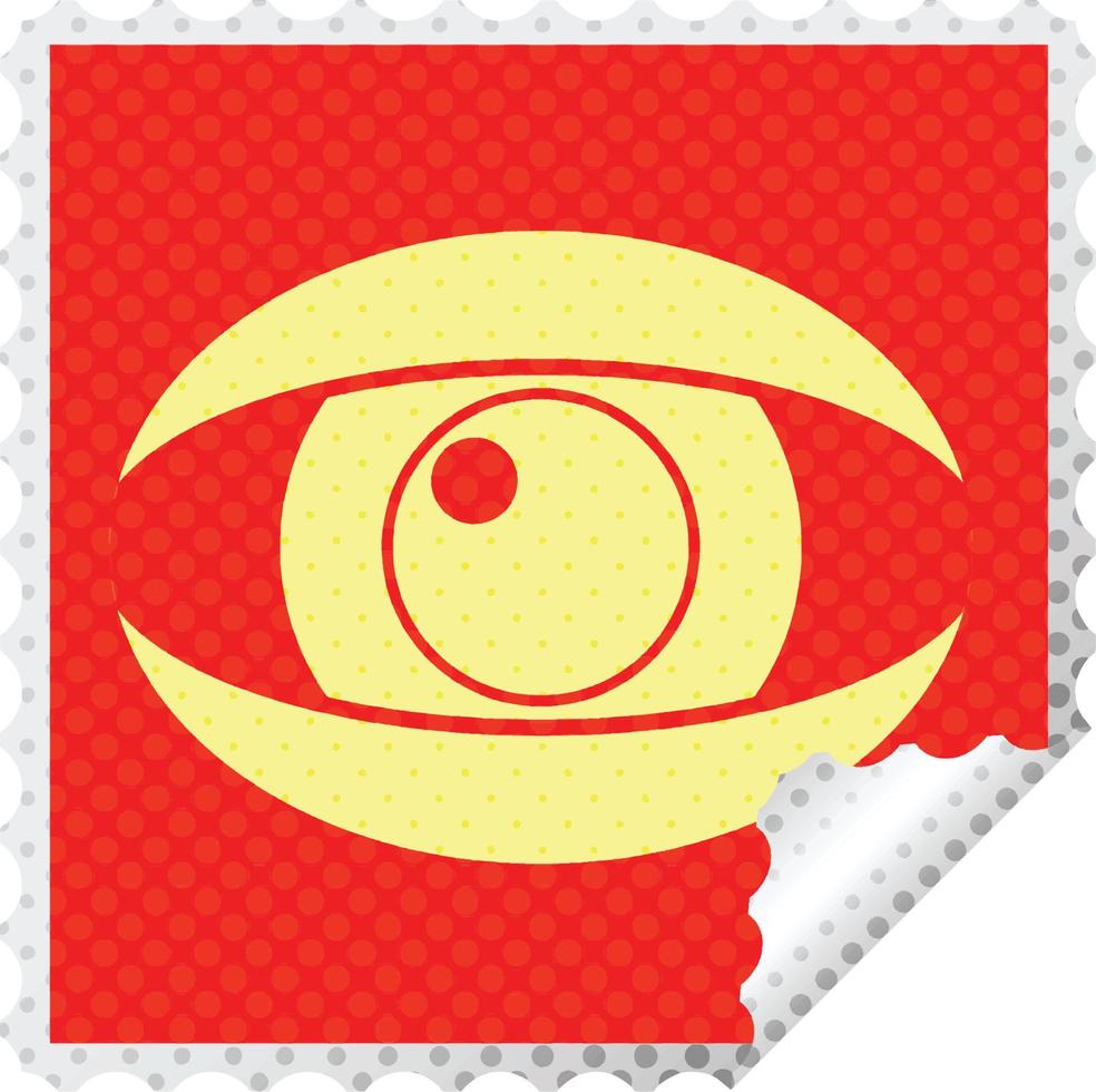 staring eye graphic vector square peeling sticker