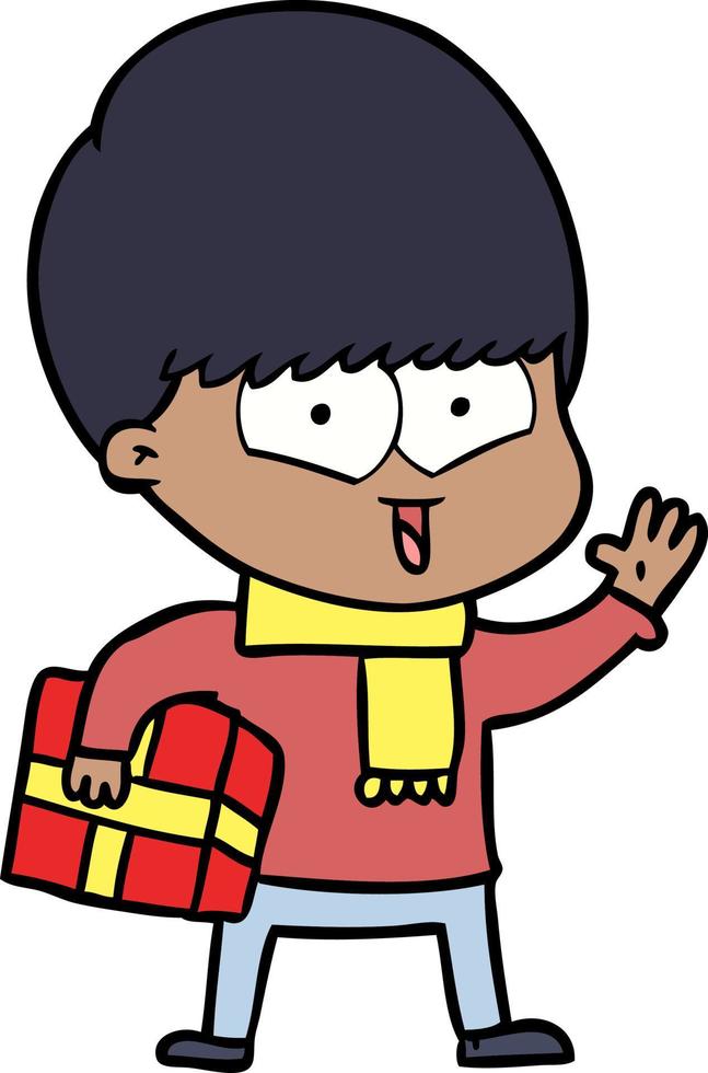 niño feliz de dibujos animados vector