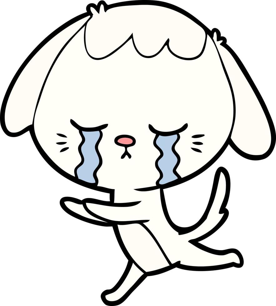 cartoon crying dog vector