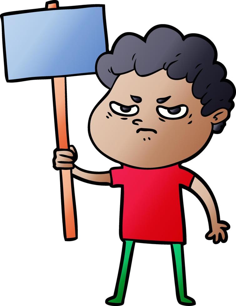 cartoon angry man vector