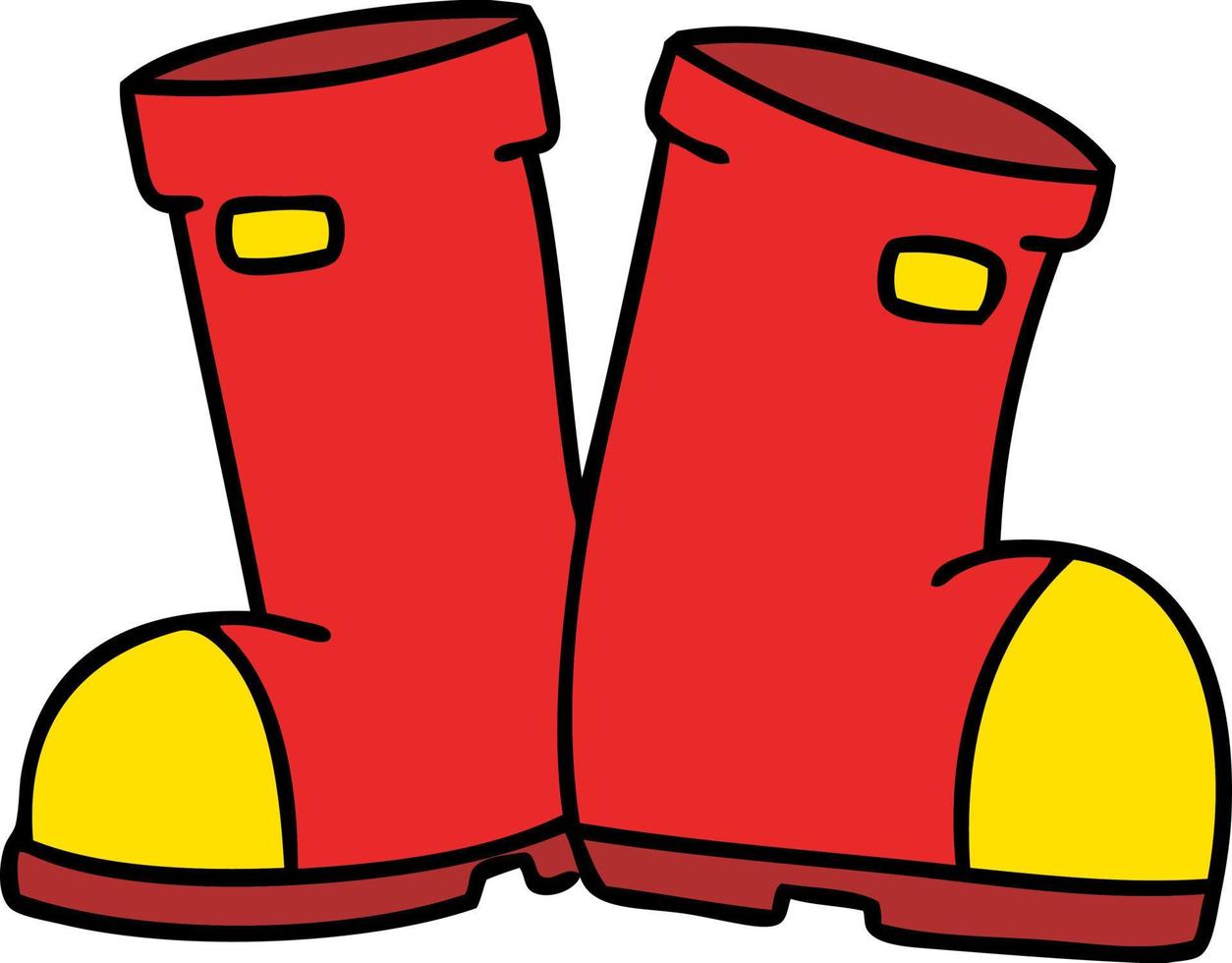 caricatura, par, de, wellington, botas vector