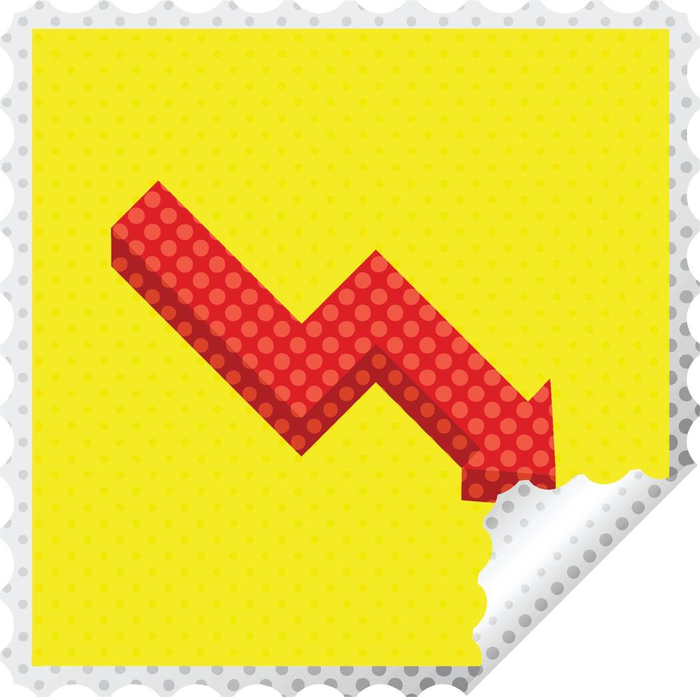 performance arrow graphic square sticker stamp vector