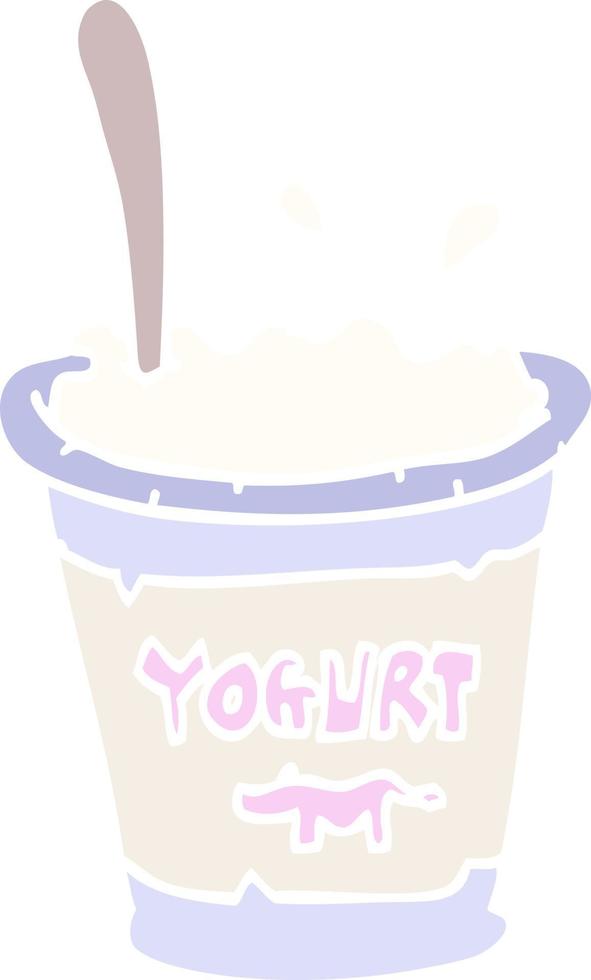 yogur de dibujos animados de ilustración de color plano vector