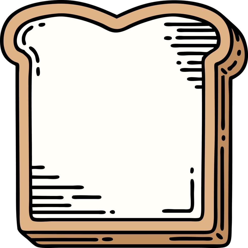 traditional tattoo of a slice of bread vector