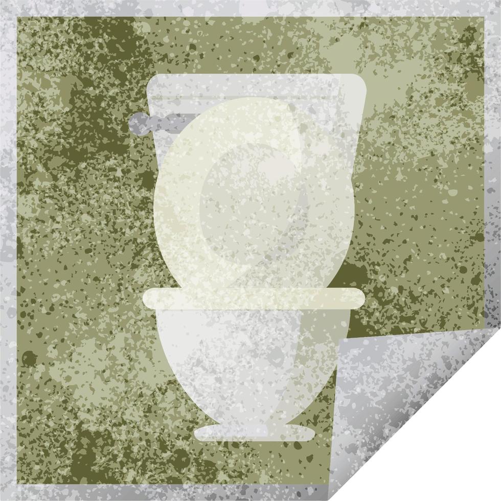 open toilet graphic vector illustration square sticker