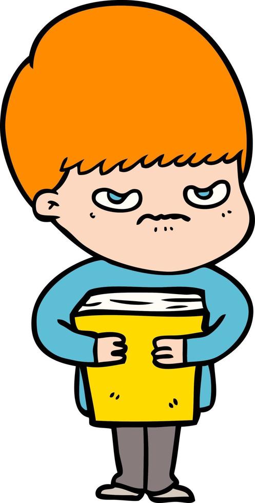 annoyed cartoon boy vector