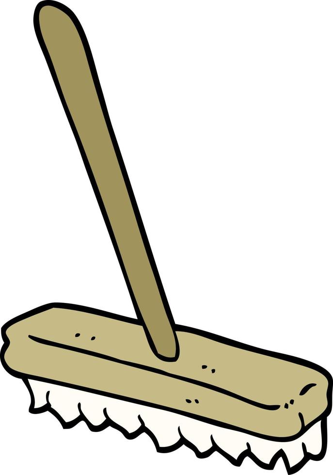 hand drawn doodle style cartoon sweeping brush vector
