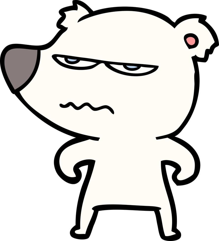 angry bear polar cartoon vector