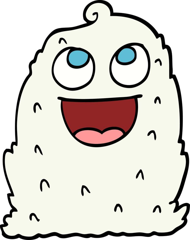 fantasma grumoso de dibujos animados estilo doodle dibujado a mano vector