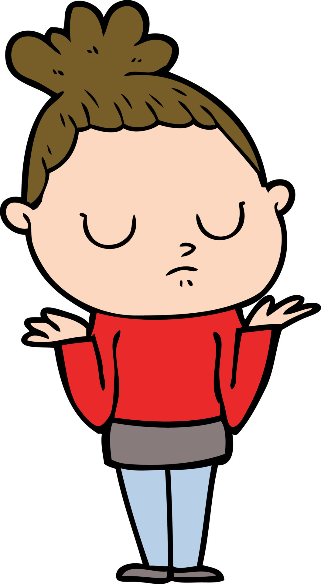 cartoon calm woman 12477369 Vector Art at Vecteezy