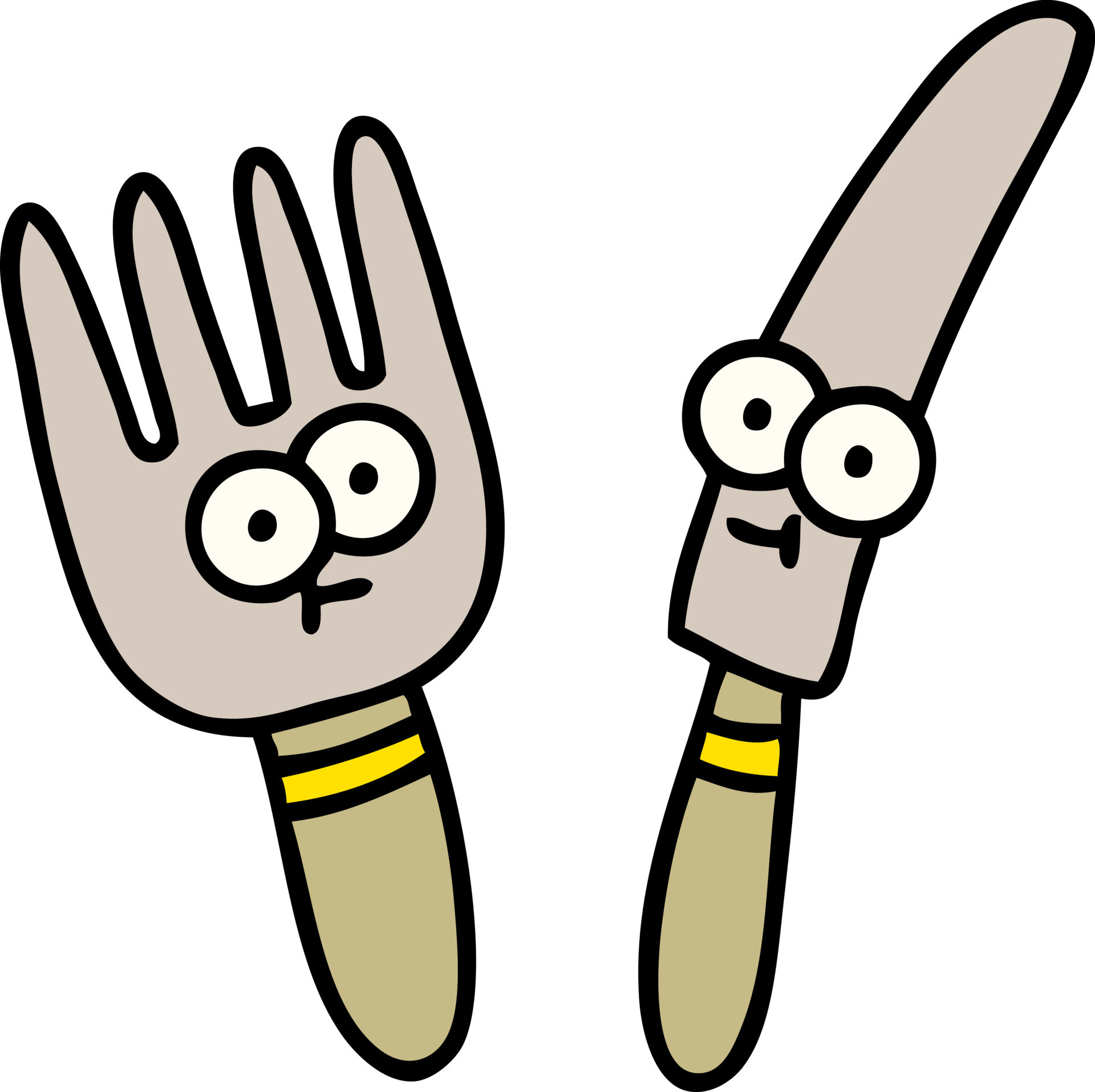 cartoon of a happy knife and fork 12477393 Vector Art at Vecteezy
