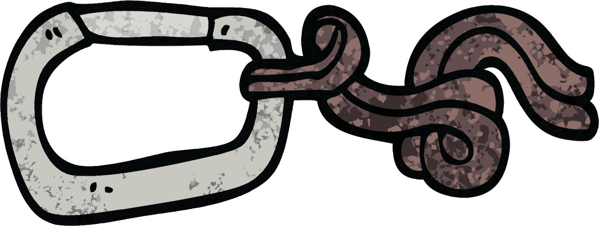 grunge textured illustration cartoon clip and rope vector