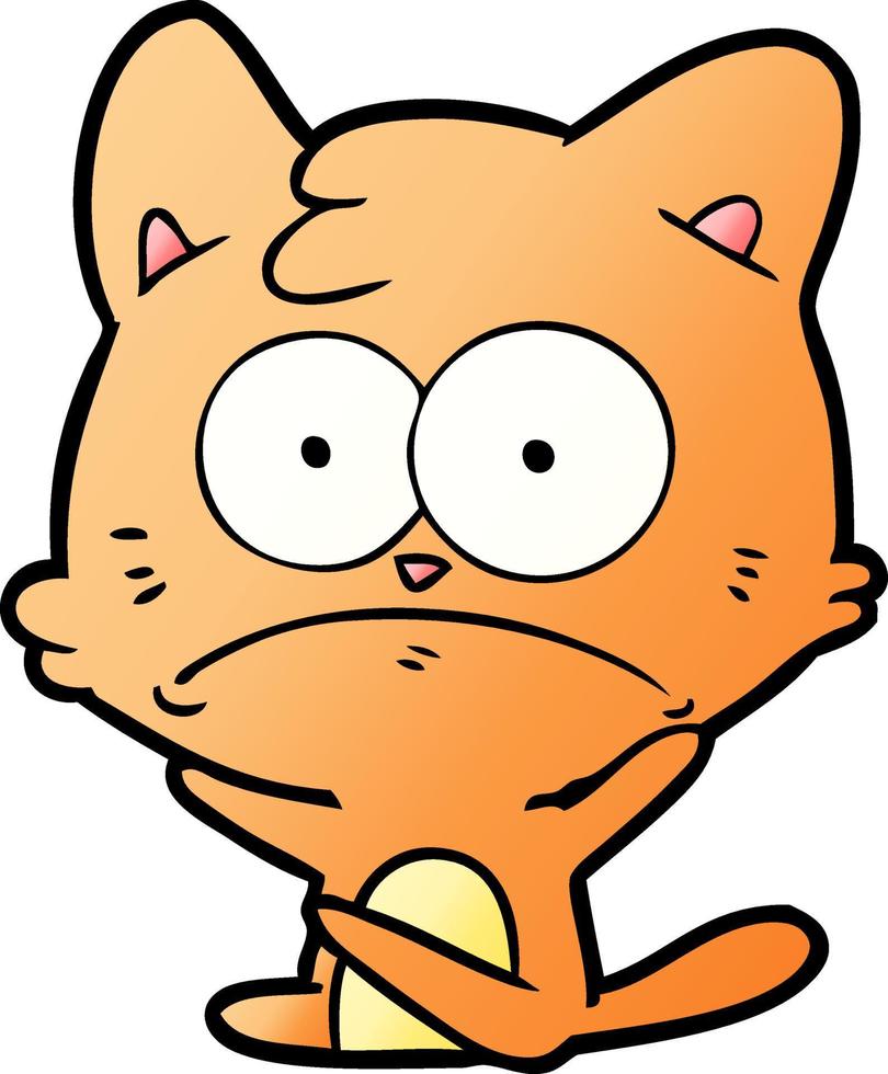 cartoon nervous cat vector