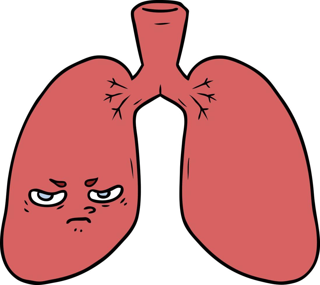 cartoon angry lungs vector