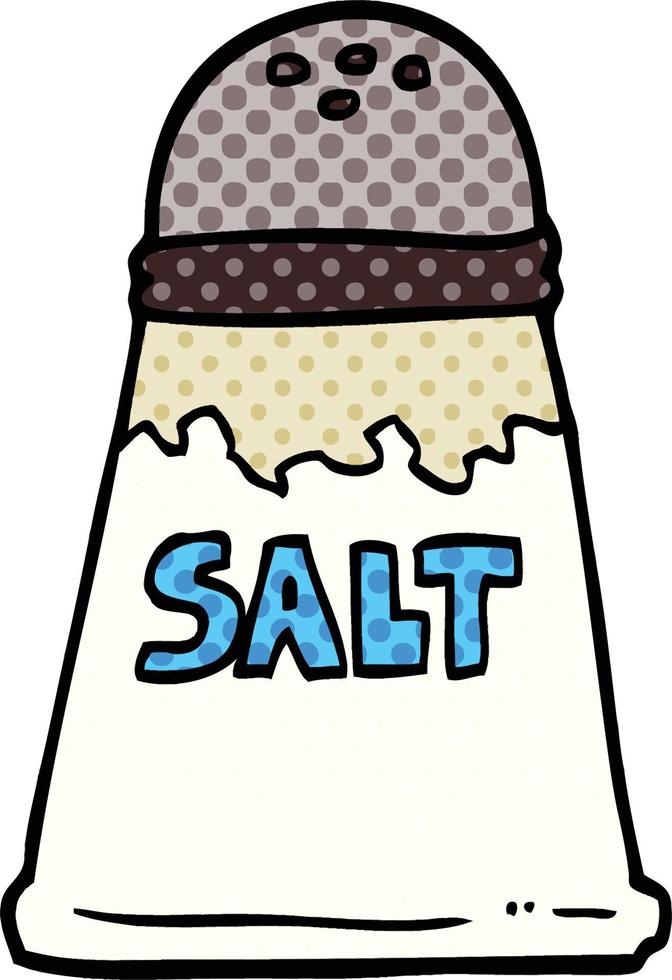 comic book style cartoon salt shaker vector