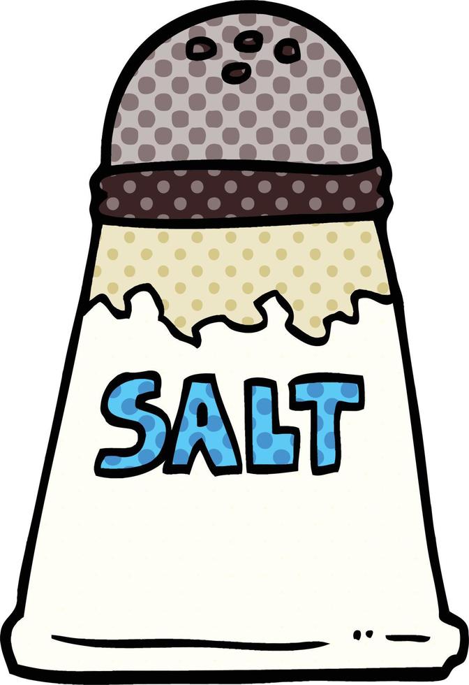 comic book style cartoon salt shaker vector