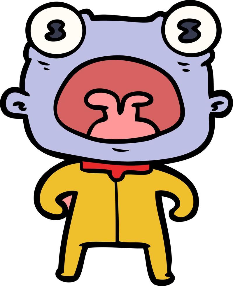 cartoon weird alien shouting vector