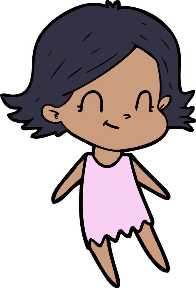 cartoon friendly girl vector