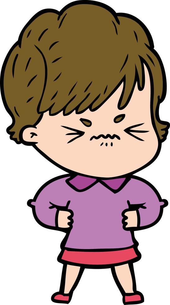 cartoon frustrated woman vector