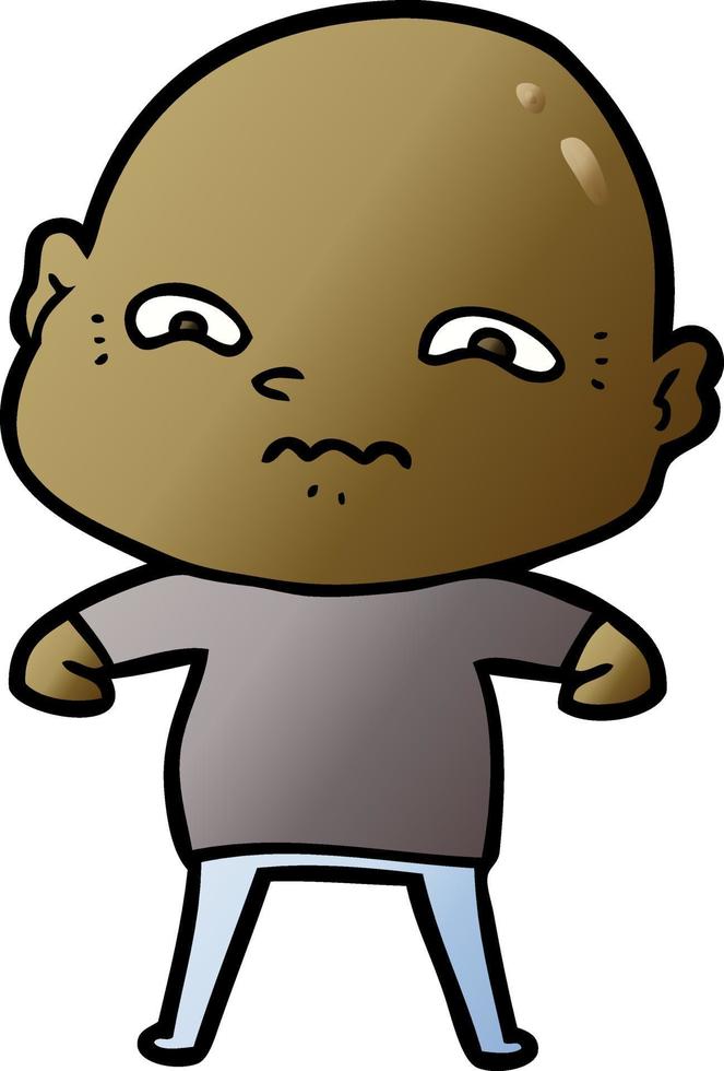 cartoon nervous man vector