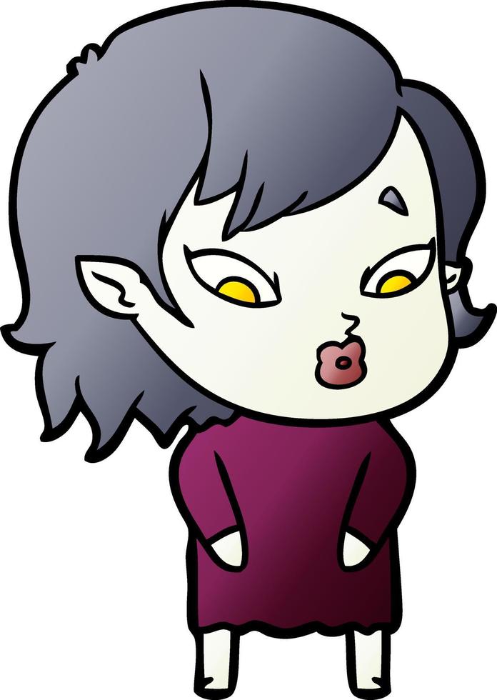 cute cartoon vampire girl vector