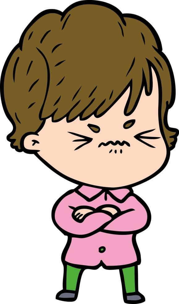 cartoon frustrated woman vector
