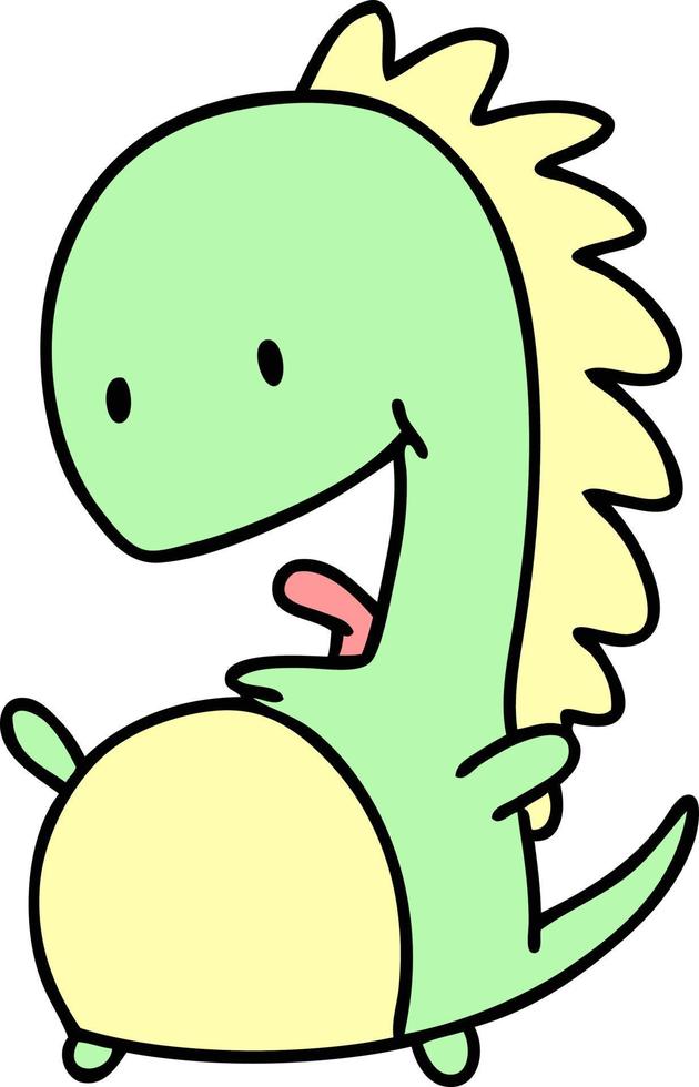 cartoon of a happy dinosaur vector