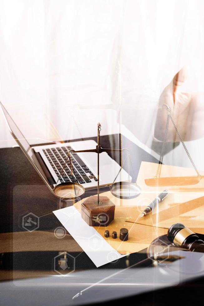 Scene of industrial engineers discussion, Construction architect with huge industry as a background, Concept of engineer project planning, professional teamwork. Selective focused. photo